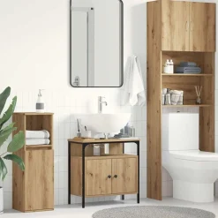 Kasten & Opbergmeubelen*vidaXL Wastafelkast 60x30x60 cm spaanplaat ambachtelijk eikenkleurig artisanaal eikenkleurig
