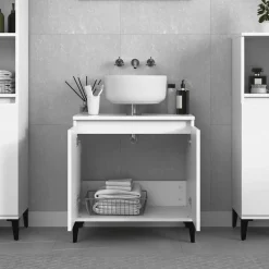 Kasten & Opbergmeubelen*vidaXL Wastafelkast 58x33x60 cm bewerkt hout Wit