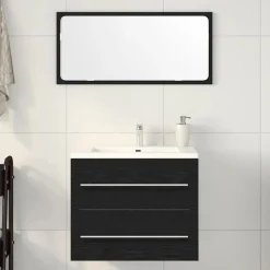 Meubelsets*vidaXL Wastafelkast 60x38,5x48 cm spaanplaat kleurig Zwart eiken