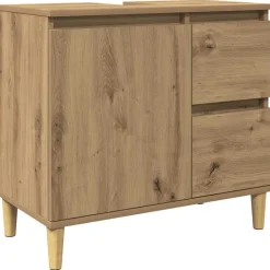 Wastafelkast 65x33x60 cm bewerkt hout>vidaXL New