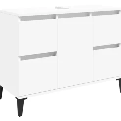 Kasten & Opbergmeubelen*vidaXL Wastafelkast 80x33x60 cm bewerkt hout Wit