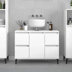 Kasten & Opbergmeubelen*vidaXL Wastafelkast 80x33x60 cm bewerkt hout Wit
