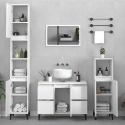 Kasten & Opbergmeubelen*vidaXL Wastafelkast 80x33x60 cm bewerkt hout Wit