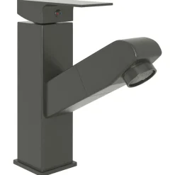 Sanitair & Loodgietersbenodigdheden*vidaXL Wastafelkraan met uittrekfunctie 157x172 mm Grijs