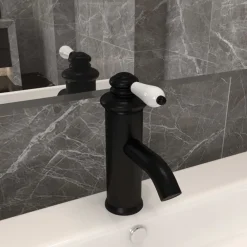 Sanitair & Loodgietersbenodigdheden*vidaXL Wastafelkraan 130x180 mm Zwart