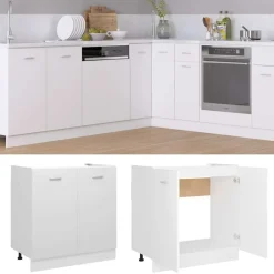 Wastafelonderkast Lyon 80x46x81,5 cm bewerkt hout>vidaXL