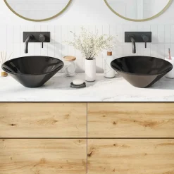 Wastafels 2 st Ø42x14 cm keramiek glanzend>vidaXL New