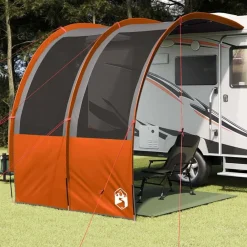 Buitensport*vidaXL Waterbestendige Tarp Boog met dak Grijs en oranje