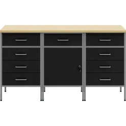 Werk kast met lade 3 pcs en Grijs 150 x 55 x 85 cm>vidaXL