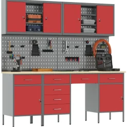 Werk kast met lade 10 pcs Engineered hout en staal><noscript><img width=