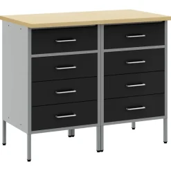 Werk kast met lade 2 pcs en Grijs 100 x 55 x 85 cm>vidaXL Best
