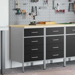 Werk kast met lade 2 pcs en Grijs 100 x 55 x 85 cm><noscript><img width=