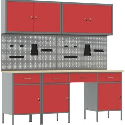 Werk kast met lade 10 pcs Engineered hout en staal>vidaXL Best