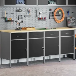 Werk kast met lade 4 pcs en Grijs 200 x 55 x 85 cm>vidaXL Hot