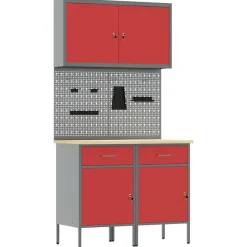 Werk kast met lade met slot 5 pcs Engineered hout en staal>vidaXL Discount
