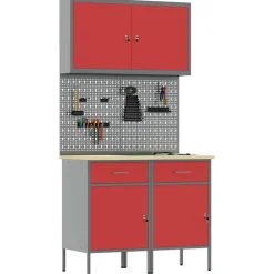 Werk kast met lade met slot 5 pcs Engineered hout en staal><noscript><img width=