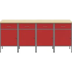 Werk kast met lade 4 pcs en Grijs 200 x 55 x 85 cm><noscript><img width=