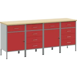 Werk kast met lade 4 pcs en Grijs 200 x 55 x 85 cm>vidaXL Hot