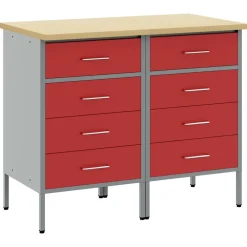 Werk kast met lade 2 pcs en Grijs 100 x 55 x 85 cm>vidaXL Outlet