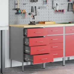 Werk kast met lade 2 pcs en Grijs 100 x 55 x 85 cm>vidaXL Outlet