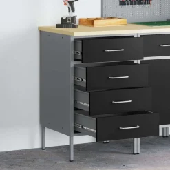 Werkbank met lade met opslag en Grijs 50 x 55 x 85 cm>vidaXL Discount