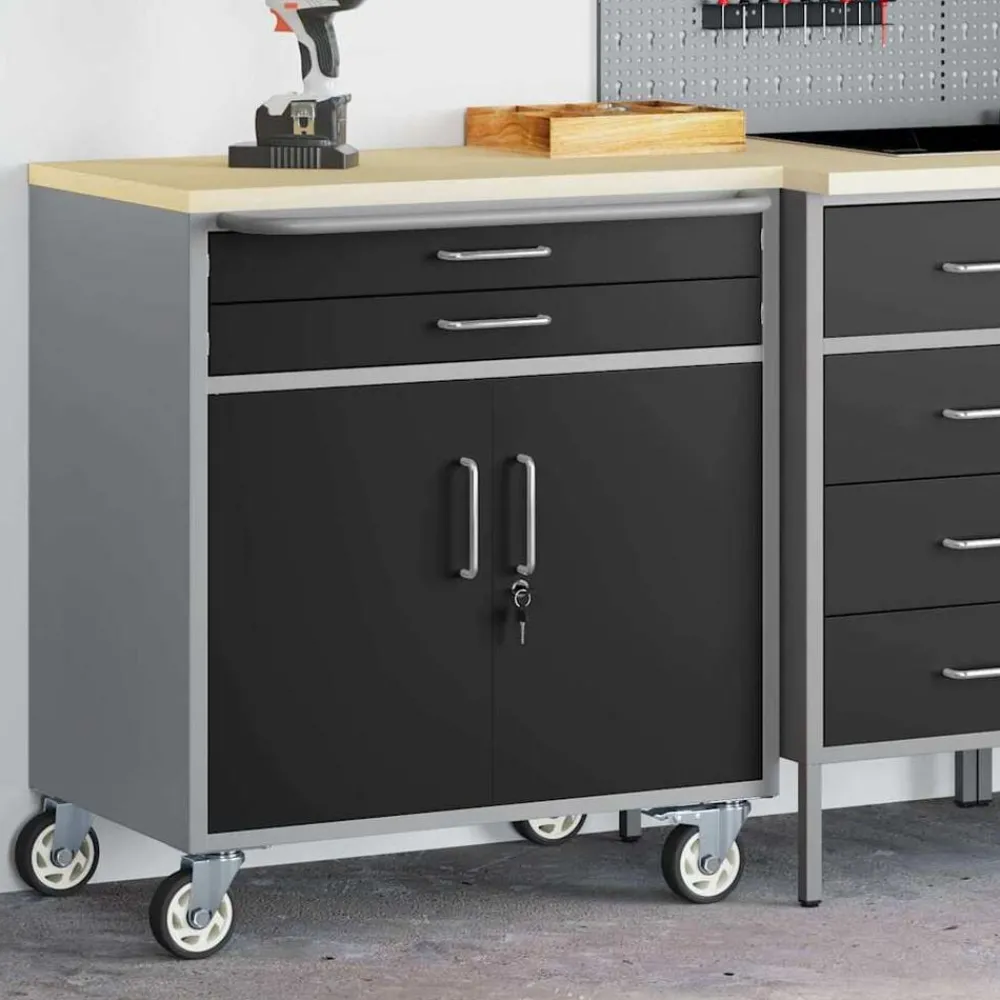 Werkbank met lade met wiel en Grijs 75 x 45 x 85 cm>vidaXL Sale