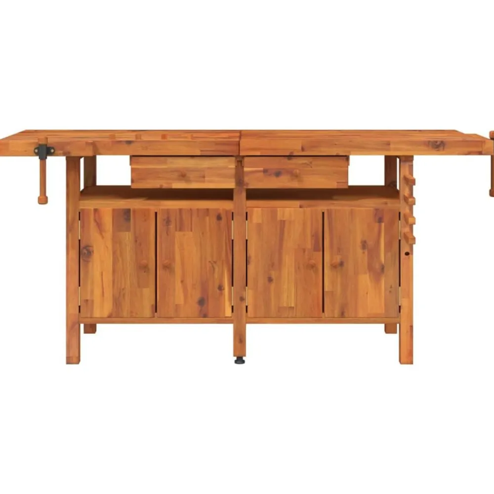 Werkbank met lades en bankschroeven 192x62x83 cm acaciahout>vidaXL Outlet