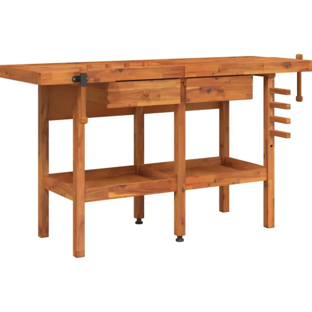 Werkbank met lades en bankschroeven 162x62x83 cm acaciahout>vidaXL Best