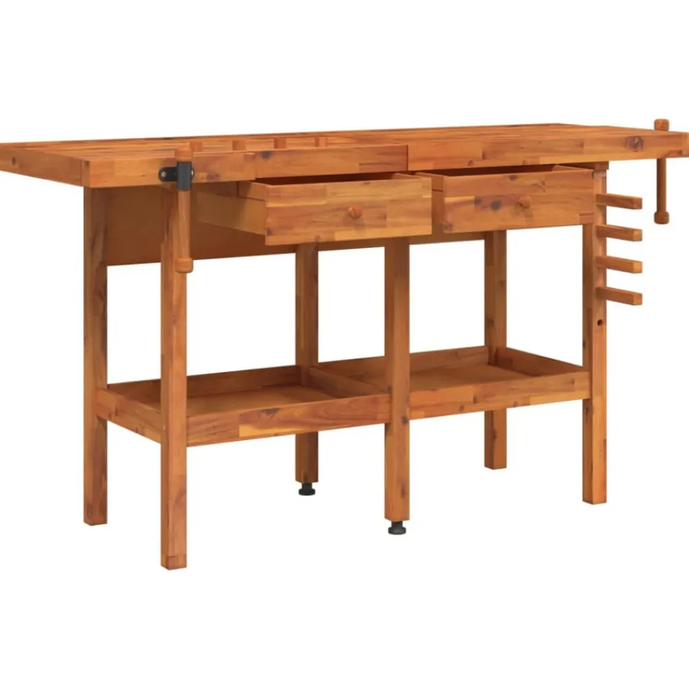 Werkbank met lades en bankschroeven 162x62x83 cm acaciahout>vidaXL Best