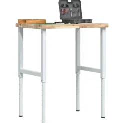 Werkbank rechthoekig 80x60x(73-99,5) cm massief acaciahout>vidaXL Outlet