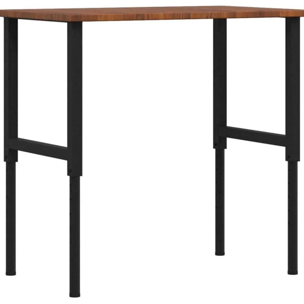 Bouwbeslag*vidaXL Werkbank rechthoek 100x60x(71,5-98) cm eikenhout donkerbruin Donkerbruin en zwart