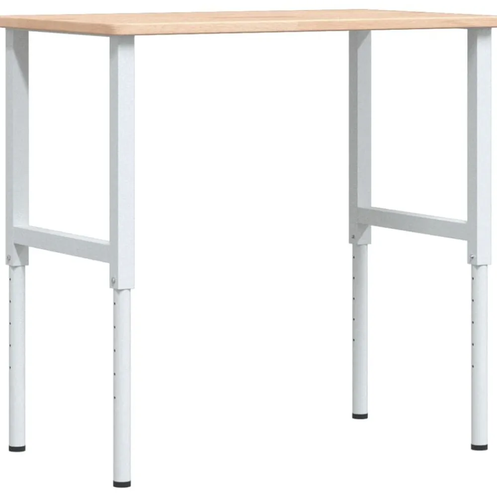 Werkbank rechthoekig 100x60x(71,5-98) cm massief eikenhout>vidaXL Outlet