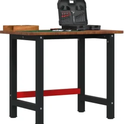 Werkbank rechthoek 100x60x81,5 cm massief eikenhout>vidaXL