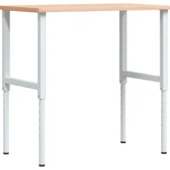 Bouwbeslag*vidaXL Werkbank rechthoekig 100x60x(71,5-98) cm massief beukenhout Bruin en wit