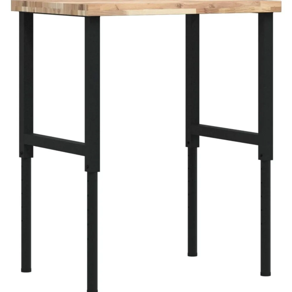 Werkbank rechthoekig 80x60x(73-99,5) cm massief acaciahout>vidaXL New