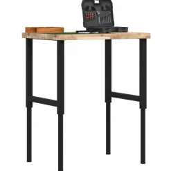 Werkbank rechthoekig 80x60x(73-99,5) cm massief acaciahout>vidaXL New