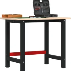 Werkbank rechthoekig 100x60x81,5 cm massief eikenhout>vidaXL Discount