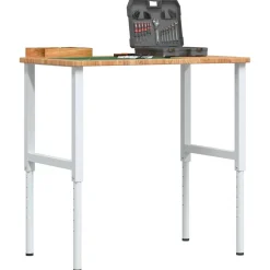 Werkbank rechthoek 100x60x(71,5-98) cm eikenhout lichtbruin>vidaXL Hot