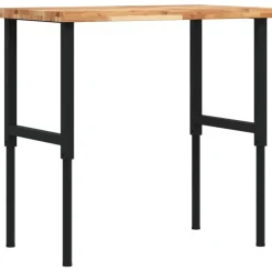 Bouwbeslag*vidaXL Werkbank rechthoekig 100x60x(73-99,5) cm massief acaciahout Donkerbruin en zwart