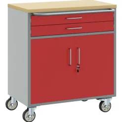 Bouwbeslag*vidaXL Werkbank en Grijs 75 x 45 x 85 cm Engineered hout en staal Rood