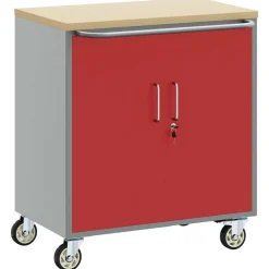 Bouwbeslag*vidaXL Werkbank en Grijs 75 x 45 x 85 cm Engineered hout en staal Rood