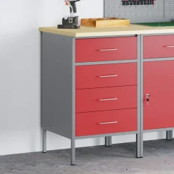 Werkbank en Grijs 50 x 55 x 85 cm Engineered hout en staal><noscript><img width=