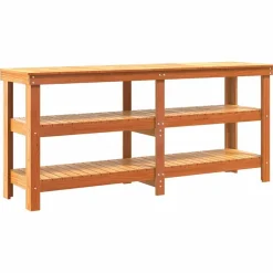Bouwbeslag*vidaXL Werkbank 181,5 x 50 x 80 cm Massief grenenhout Wasbruin