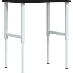 Bouwbeslag*vidaXL Werkbank 80x60x(71,5-98) cm eikenhout donkerbruin wit en donkerbruin