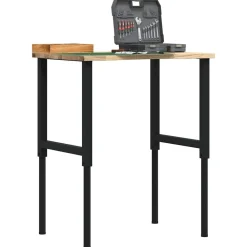 Werkbank 80x60x(71,5-98) cm massief eikenhout>vidaXL New