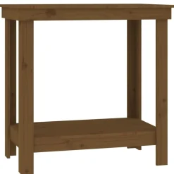 Bouwbeslag*vidaXL Werkbank 80x50x80 cm massief grenenhout Honingbruin