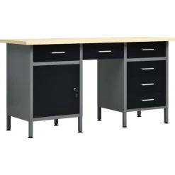 Werkbank 160x60x85 cm staal zwart>vidaXL