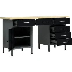 Werkbank 160x60x85 cm staal zwart>vidaXL