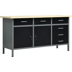 Bouwbeslag*vidaXL Werkbank 160x60x85 cm staal zwart