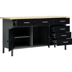 Bouwbeslag*vidaXL Werkbank 160x60x85 cm staal zwart